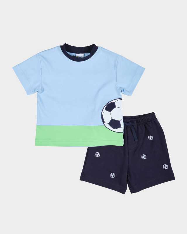 Boy's Soccer Ball Shirt & Shorts Set, Size 12M-4